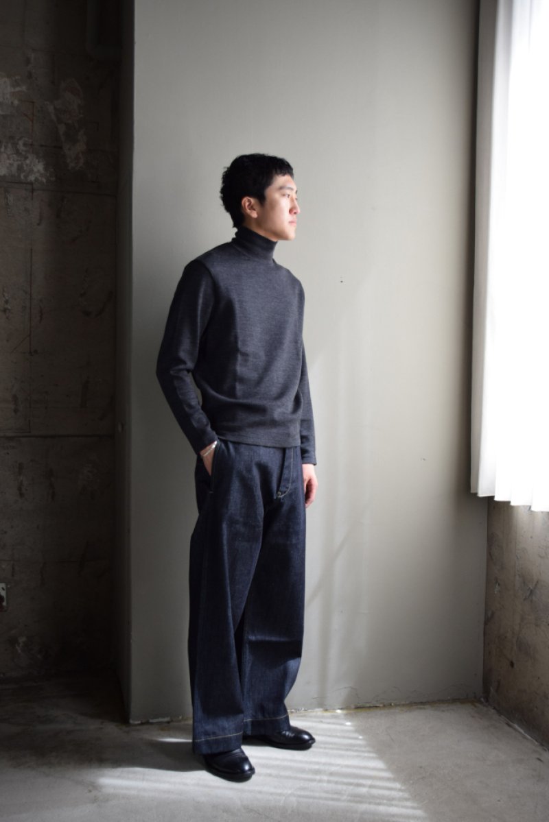 画像1: 【SALE】Cale (カル) ウールポンチ タートルネック プルオーバー [GREY]