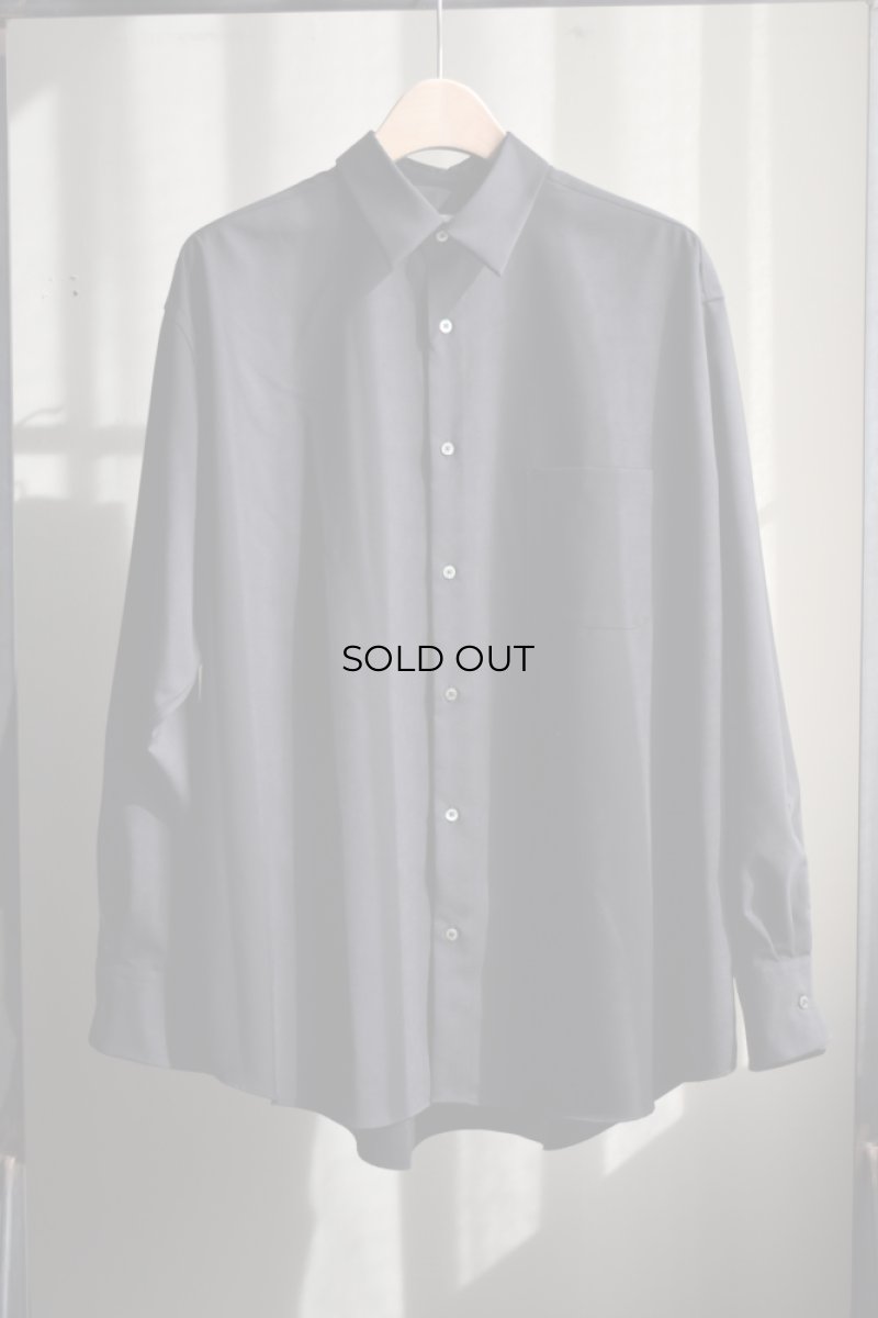 画像5: MARKAWARE (マーカウェア) ORGANIC WOOL 2/80 TROPICAL COMFORT FIT SHIRT [BLACK] (5)