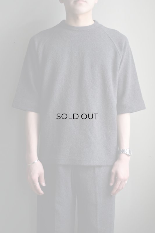 SALE】WALENODE (ウェルノード) Paper boucle Raglan sleeve T [Charcoal]