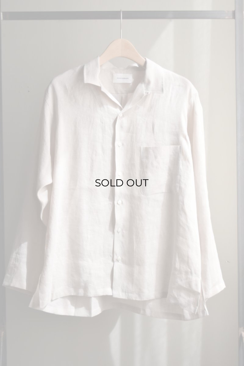 画像5: MARKAWARE (マーカウェア) HEMP SHIRTING COMFORT FIT OPEN COLLAR SHIRT [TAUPE] (5)