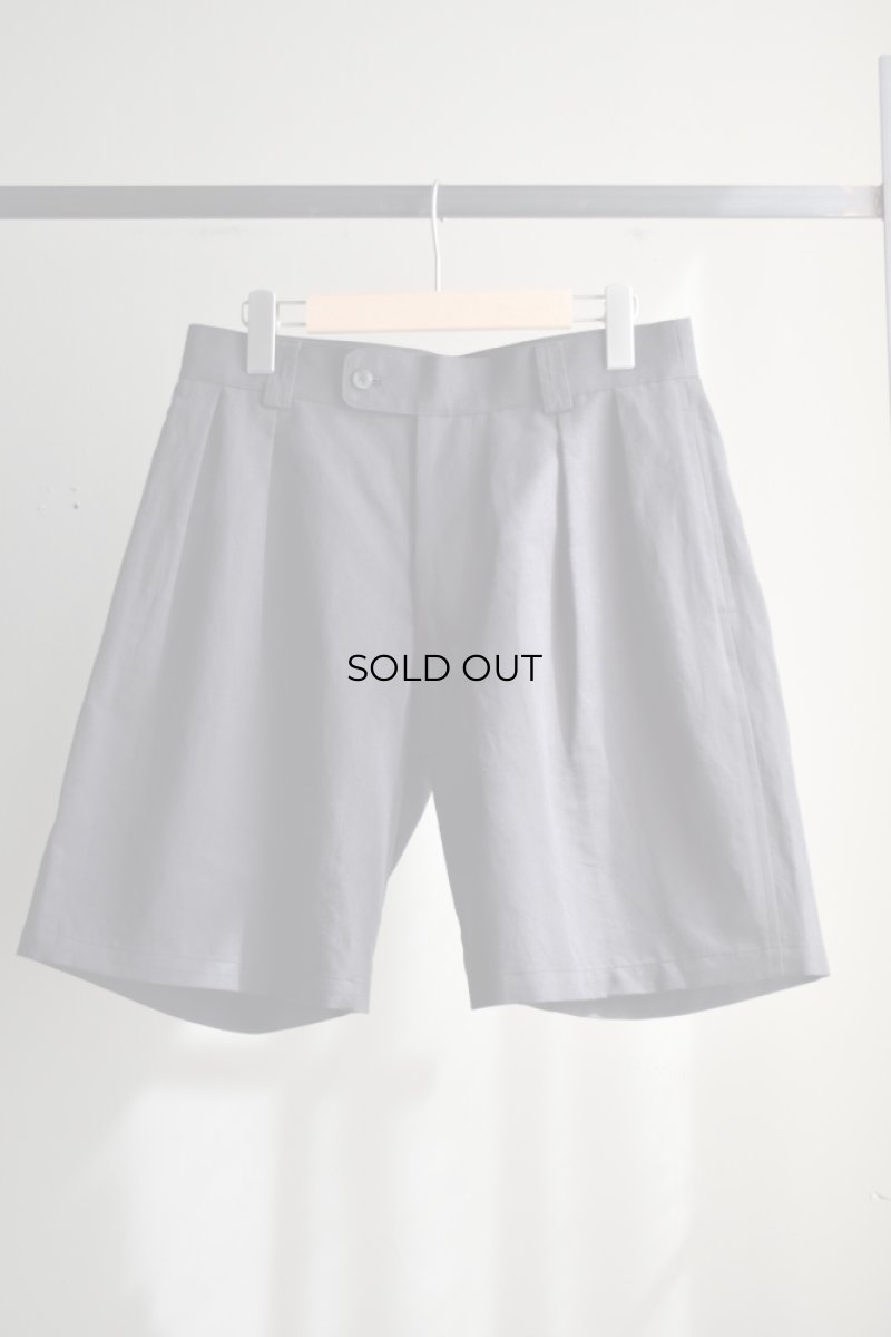 画像5: 【SALE】Cale (カル) COTTON LINEN TWILL 2TUCK SHORT PANTS [BLACK] (5)