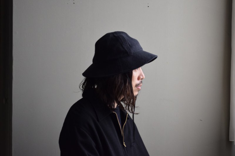 画像1: COMOLI (コモリ) シルクネップ ハット [BLACK]