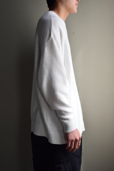 COMOLI (コモリ) 7G クルーネックニット [WHITE]