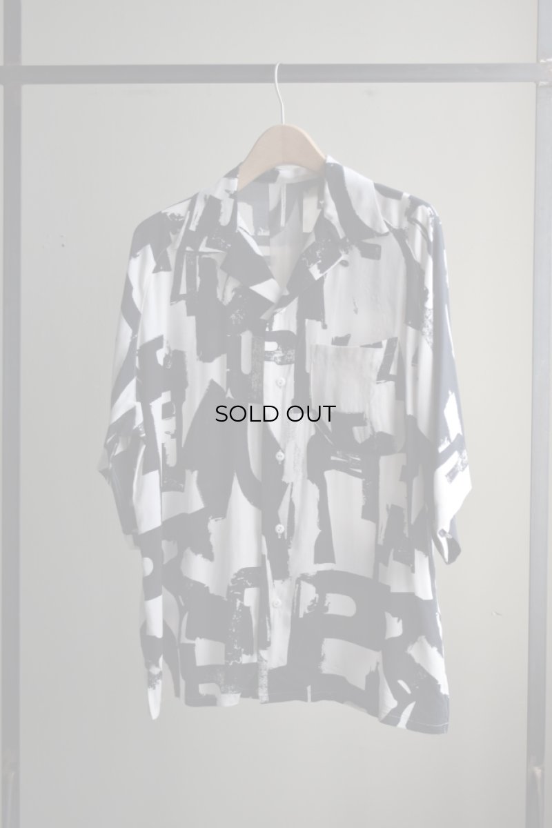 画像5: m's braque (エムズ ブラック) ALOHA SHIRT [WHITE-BLACK] (5)