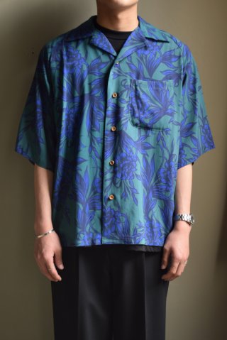 m's braque (エムズ ブラック) ALOHA SHIRT [WHITE-BLACK]