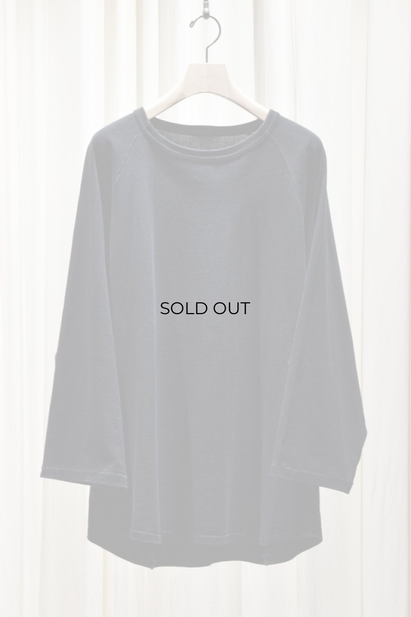 画像5: COMOLI (コモリ) コットンジャージ ベースボールTシャツ [BLACK] (5)