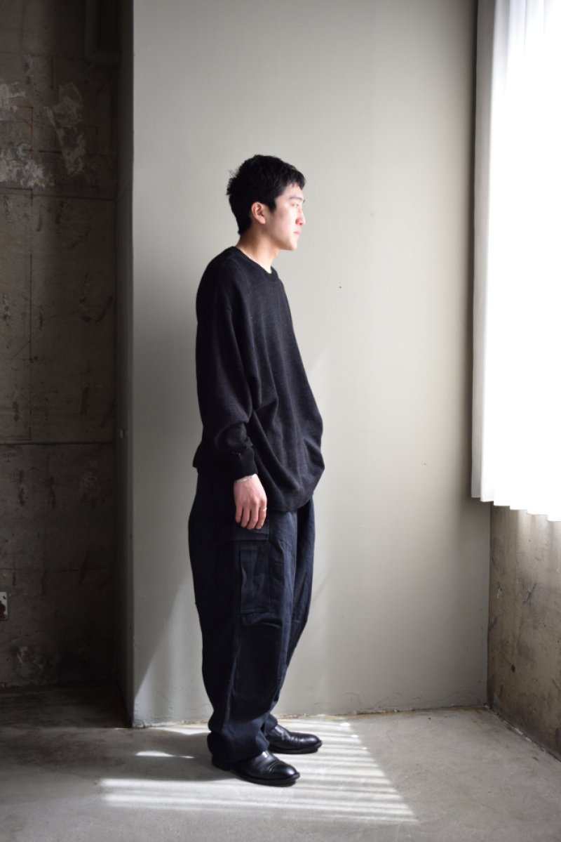 画像1: COMOLI (コモリ) ブラックドリル 6Pパンツ [BLACK]