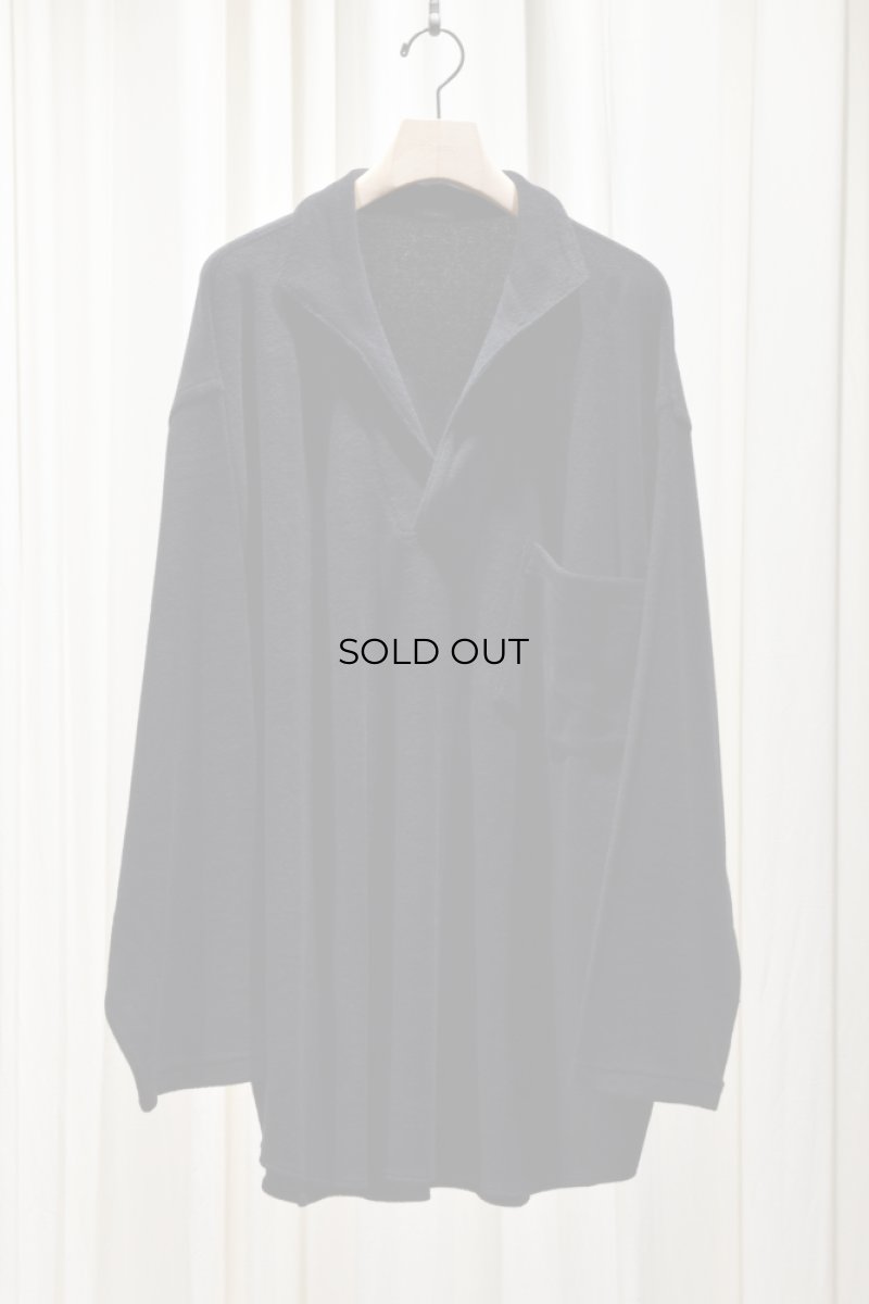 画像5: COMOLI (コモリ) パイル スキッパーシャツ [BLACK] (5)