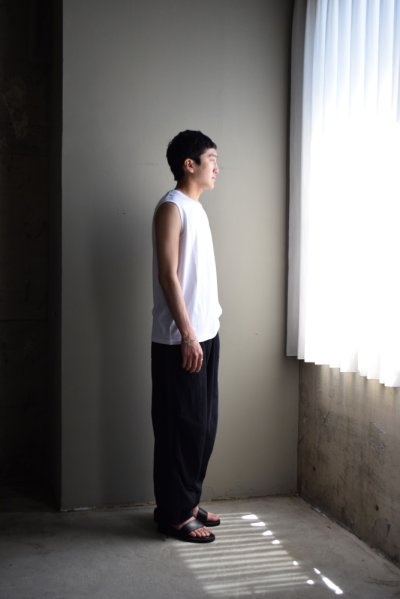 画像1: COMOLI (コモリ) コットンジャージ ノースリーブ [WHITE]