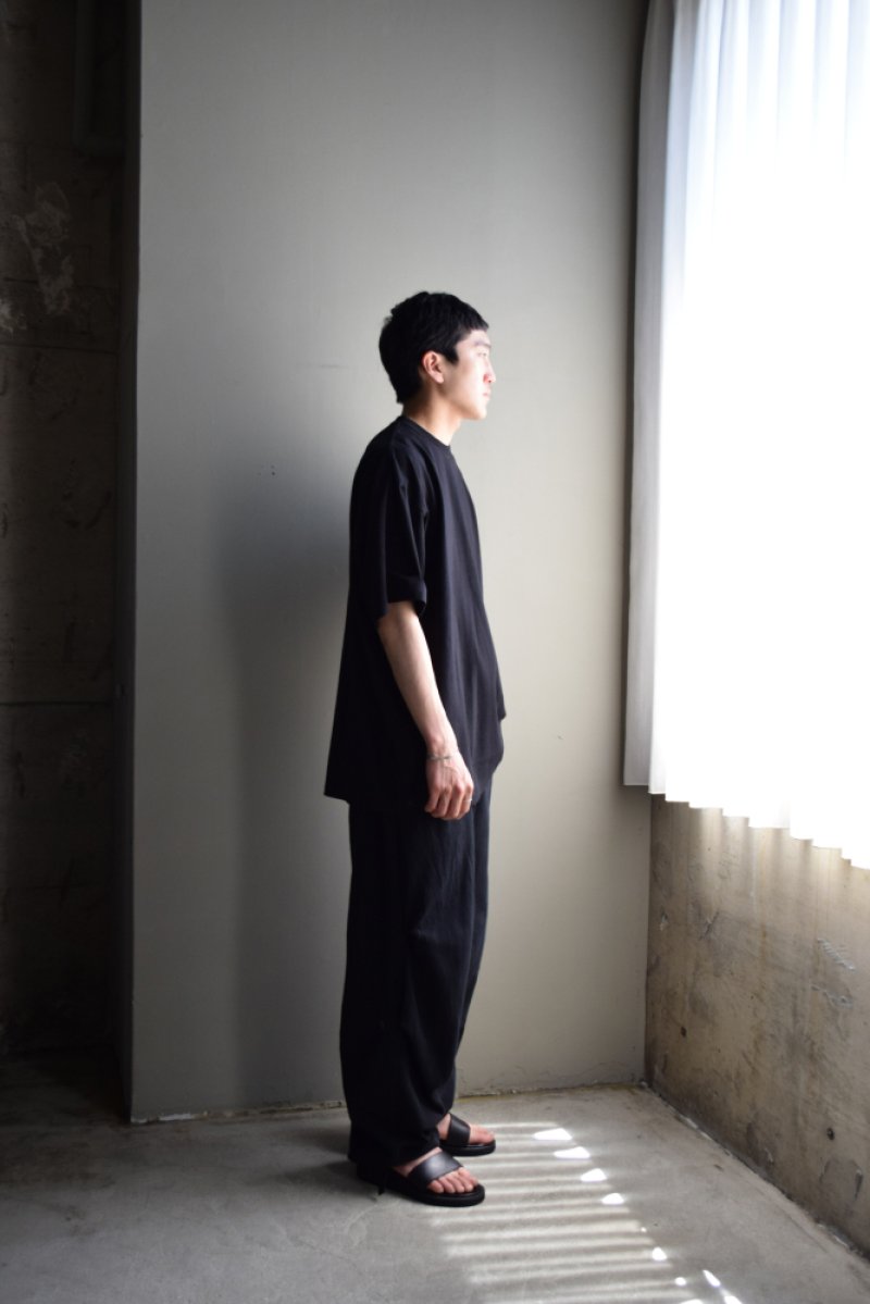 画像2: COMOLI (コモリ) コットンジャージ 半袖Tシャツ [BLACK]