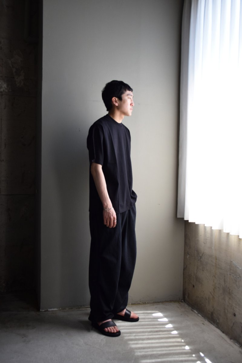 画像1: COMOLI (コモリ) コットンジャージ 半袖Tシャツ [BLACK]