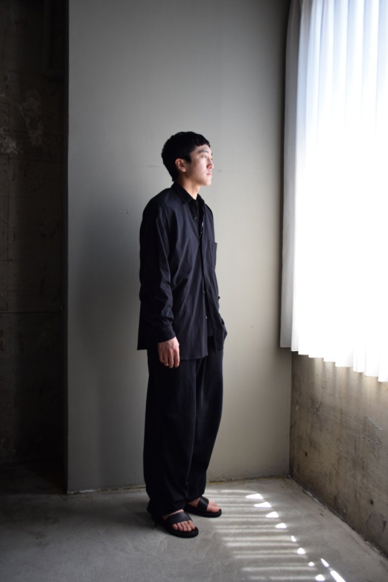 画像1: COMOLI (コモリ) ジャージ コモリシャツ [BLACK]