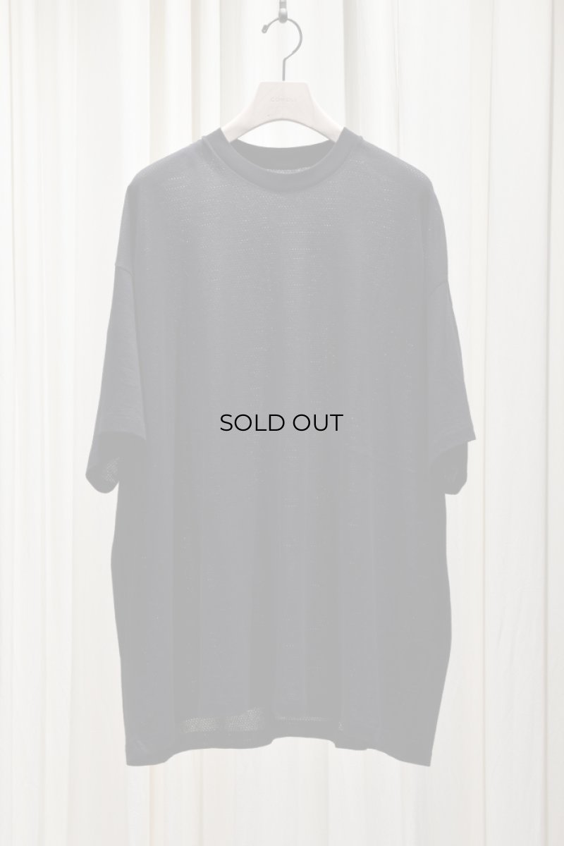 画像5: COMOLI (コモリ) コットンメッシュ 半袖Tシャツ [BLACK] (5)