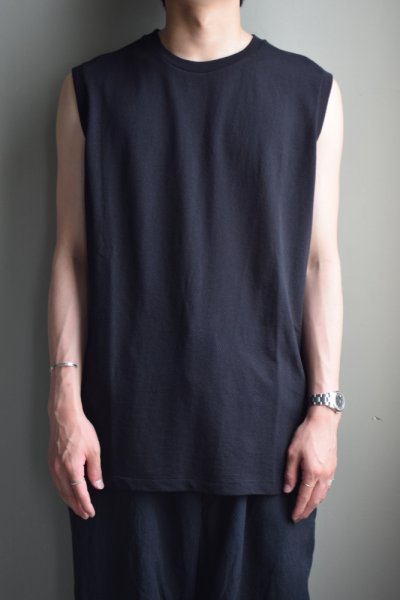 B*m様 【COMOLI / コモリ】コットンメッシュ ノースリーブ　美品　サイ COMOLI (コモリ) コットンメッシュ ノースリーブ [BLACK]