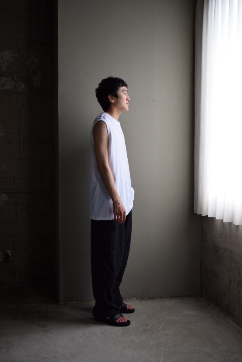 画像2: COMOLI (コモリ) コットンメッシュ ノースリーブ [WHITE]