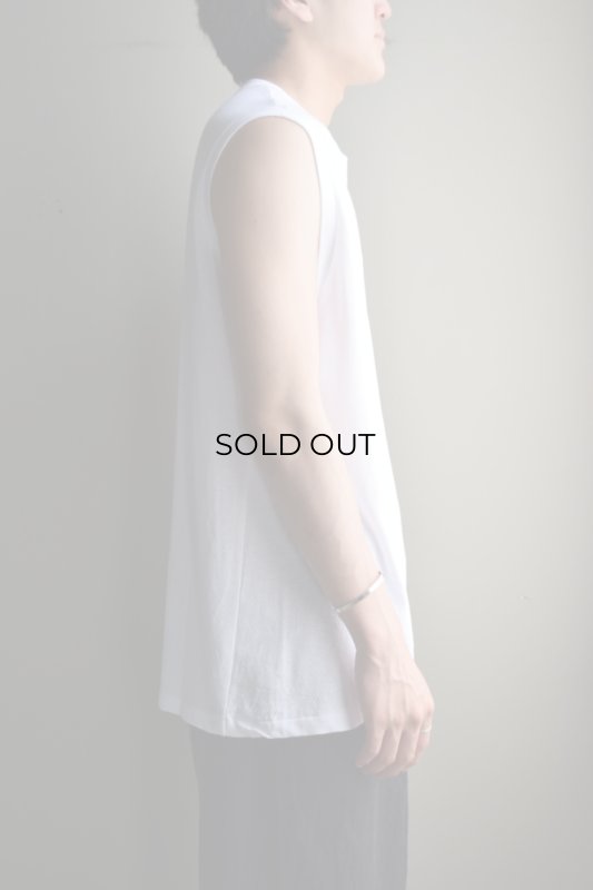 COMOLI (コモリ) コットンメッシュ ノースリーブ [WHITE]