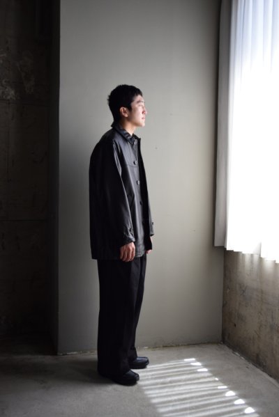 画像1: UNIVERSAL PRODUCTS (ユニバーサルプロダクツ) LEATHER CAR COAT 253-60702 [BLACK]