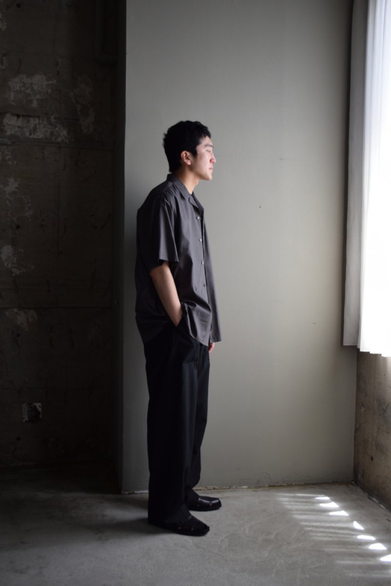 画像2: CIOTA (シオタ) Open Collar Short Sleeve Shirt (Cotton Rayon) [CHARCOAL GRAY]