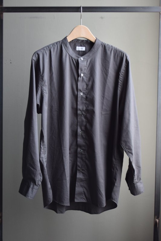 CIOTA (シオタ) Band Collar Long Sleeve Shirt (Cotton Rayon