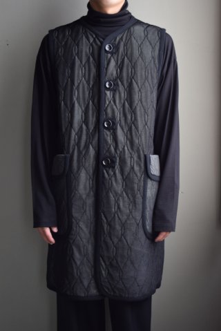 美品m's braque エムズブラック ベスト 2019ss 1LDK m's braque (エムズ ブラック) SILK-LOFT QUILTING CAR LONG