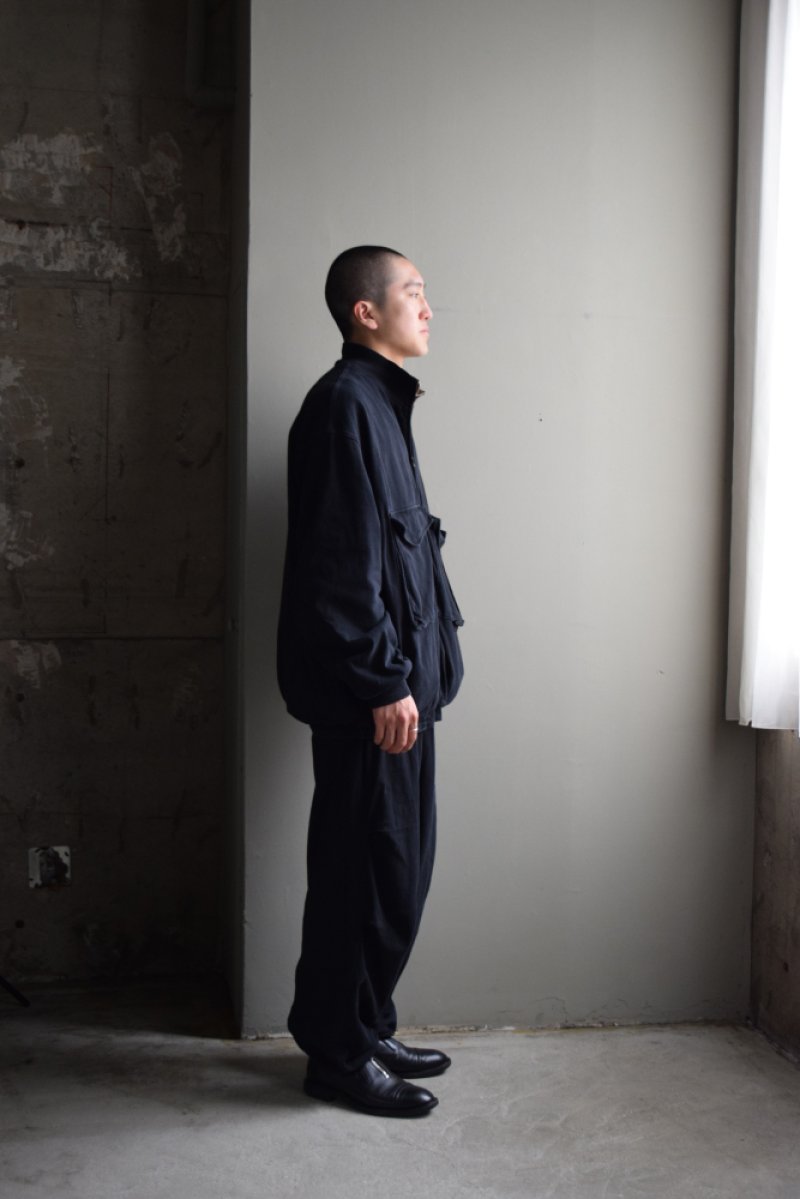 画像2: COMOLI (コモリ) コットンジャージ ニータックパンツ [BLACK]