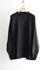 画像5: COMOLI (コモリ) コットンジャージ 長袖Tシャツ [BLACK] (5)