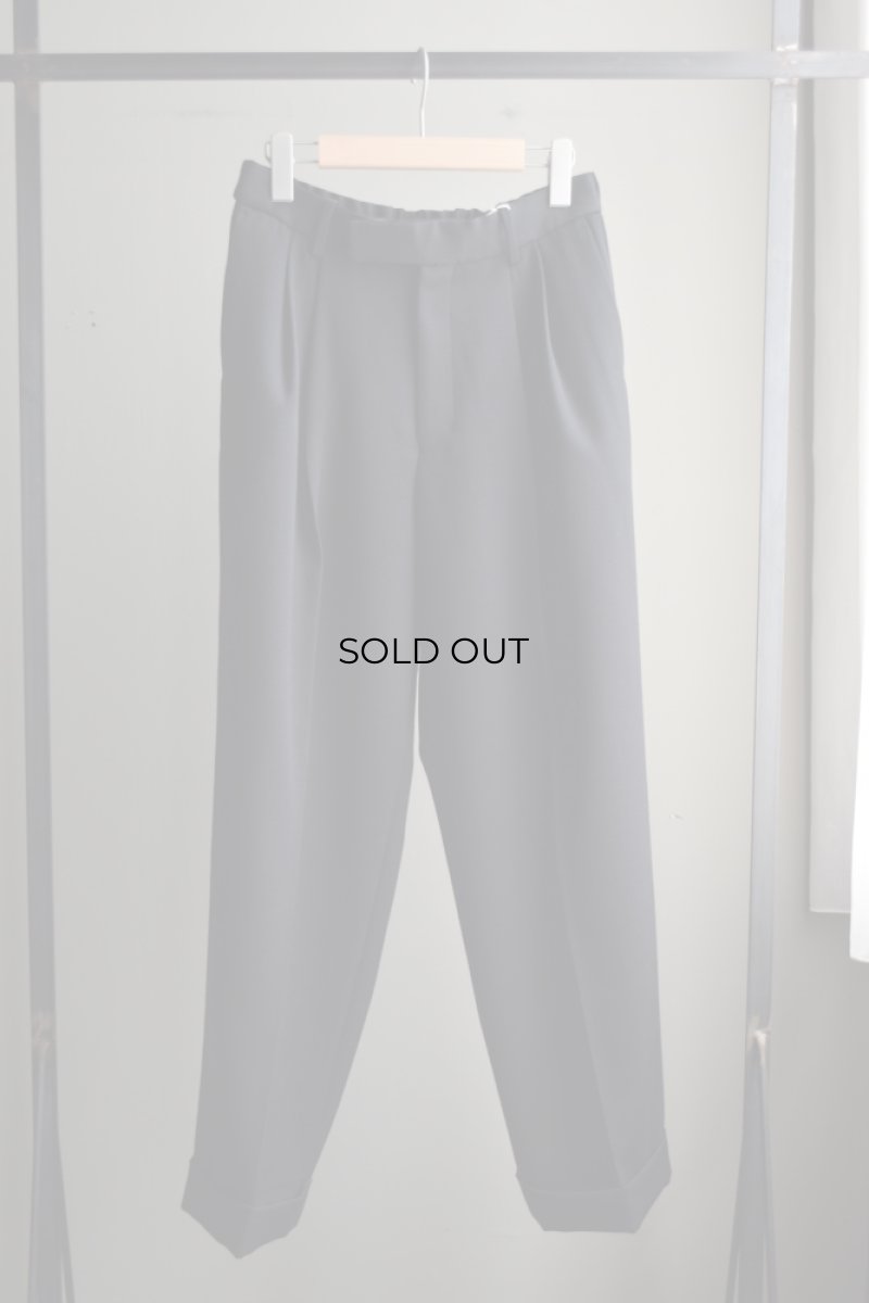 画像5: MARKAWARE (マーカウェア) Polwarth Tuxedo Cloth Double Pleated Wide Trousers [BLACK]  (5)