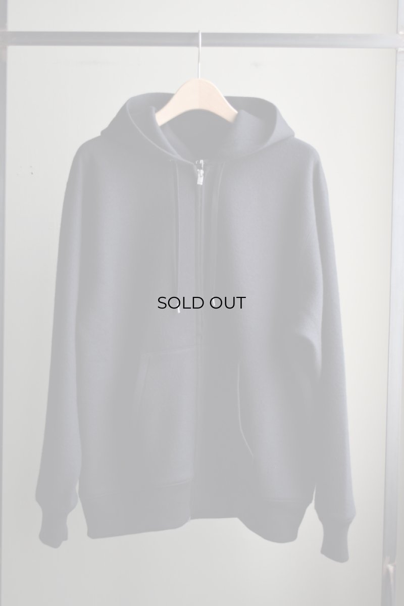 画像5: Cale (カル)  Super 120's  エアーウール裏毛 ジップパーカー [BLACK] (5)