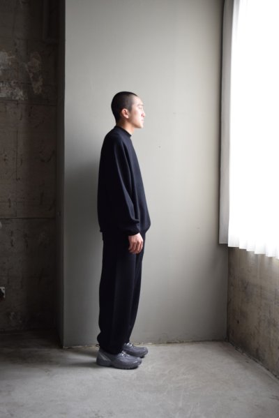 画像1: Cale (カル)  Super 120's  エアーウール裏毛 リブパンツ [BLACK]