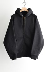 画像5: COMOLI (コモリ) コットン裏毛 ジップパーカ [BLACK] (5)