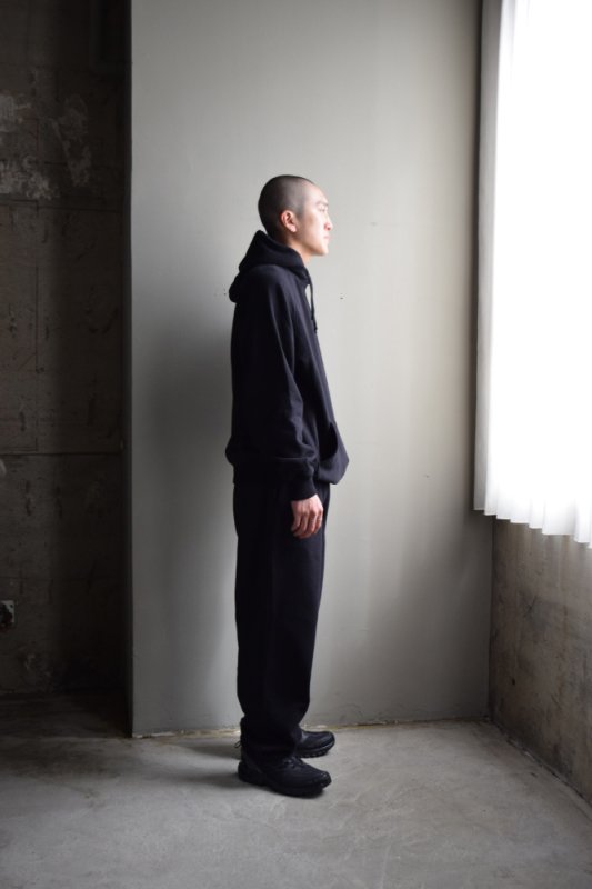 COMOLI (コモリ) コットン裏毛 パーカ [BLACK]