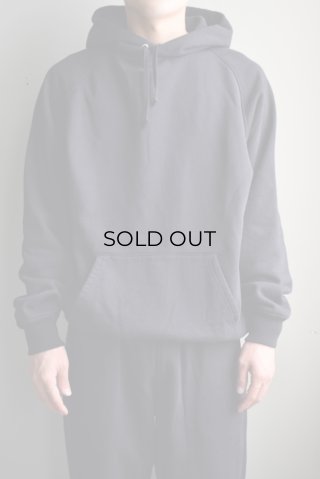 COMOLI (コモリ) コットン裏毛 クルーネック [BLACK]