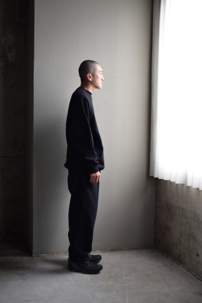 画像2: COMOLI (コモリ) コットン裏毛 クルーネック [BLACK]