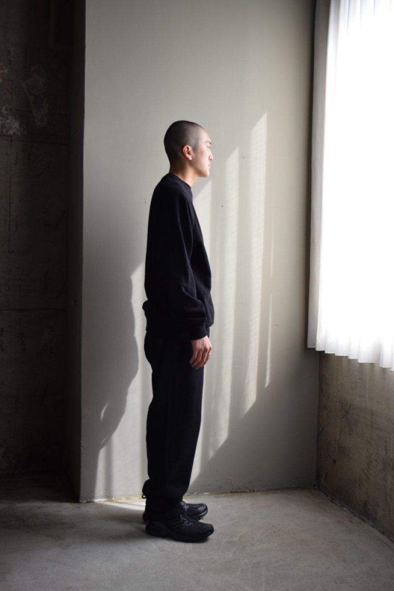 画像1: COMOLI (コモリ) コットン裏毛 パンツ [BLACK]