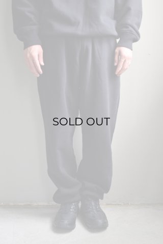 COMOLI (コモリ) コットン裏毛 クルーネック [BLACK]