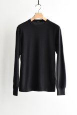 画像5: COMOLI (コモリ) コットンカシミヤ ベースレイヤー 長袖クルーネック [BLACK] (5)
