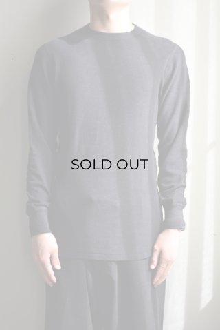 COMOLI (コモリ) カシミヤ製品染 クルーネックニット [BLACK]