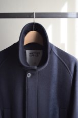 画像6: ANOTHER OFFICE (アナザーオフィス) Voyager Bold Balmacaan Coat [Dark Navy] (6)