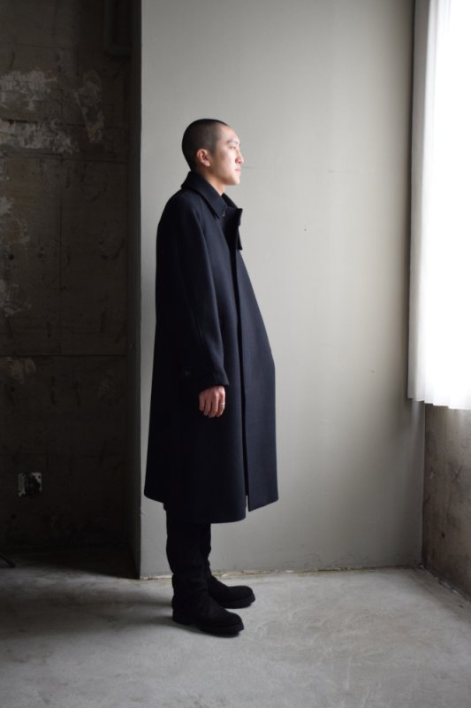 ANOTHER OFFICE (アナザーオフィス) Legacy Balmacaan Coat [Black]