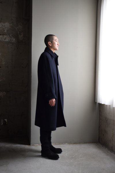 画像1: ANOTHER OFFICE (アナザーオフィス) Legacy Balmacaan Coat [Dark Navy]