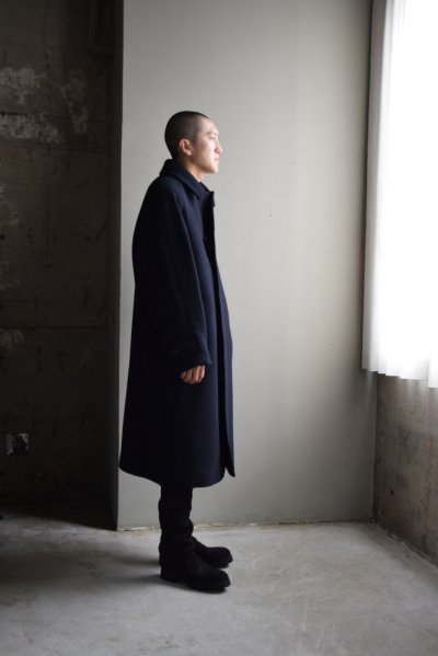 画像2: ANOTHER OFFICE (アナザーオフィス) Legacy Balmacaan Coat [Dark Navy]