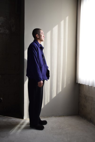 画像2: COMOLI (コモリ) 縮絨ウール ジップ ショートジャケット [PURPLE BLUE]