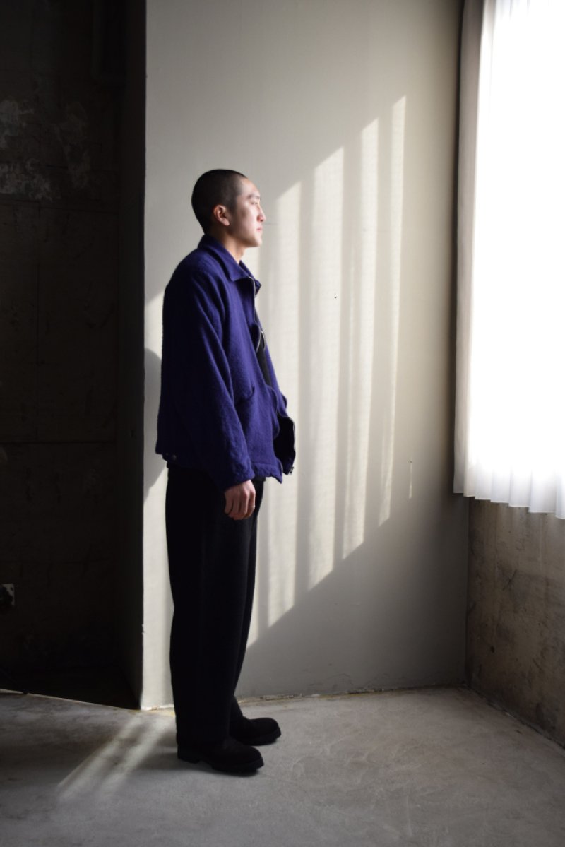 画像2: COMOLI (コモリ) 縮絨ウール ジップ ショートジャケット [PURPLE BLUE]