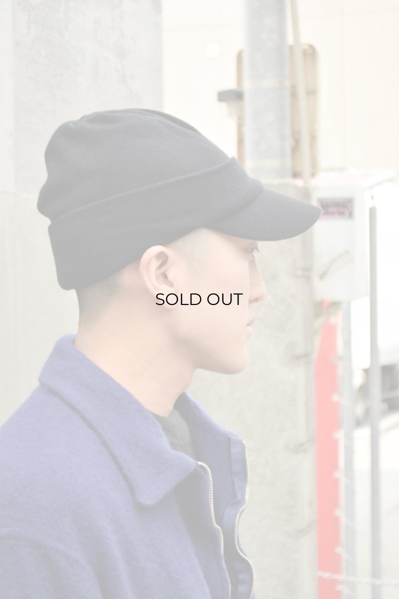 画像2: COMOLI (コモリ) ウール ニットキャップ [BLACK] (2)