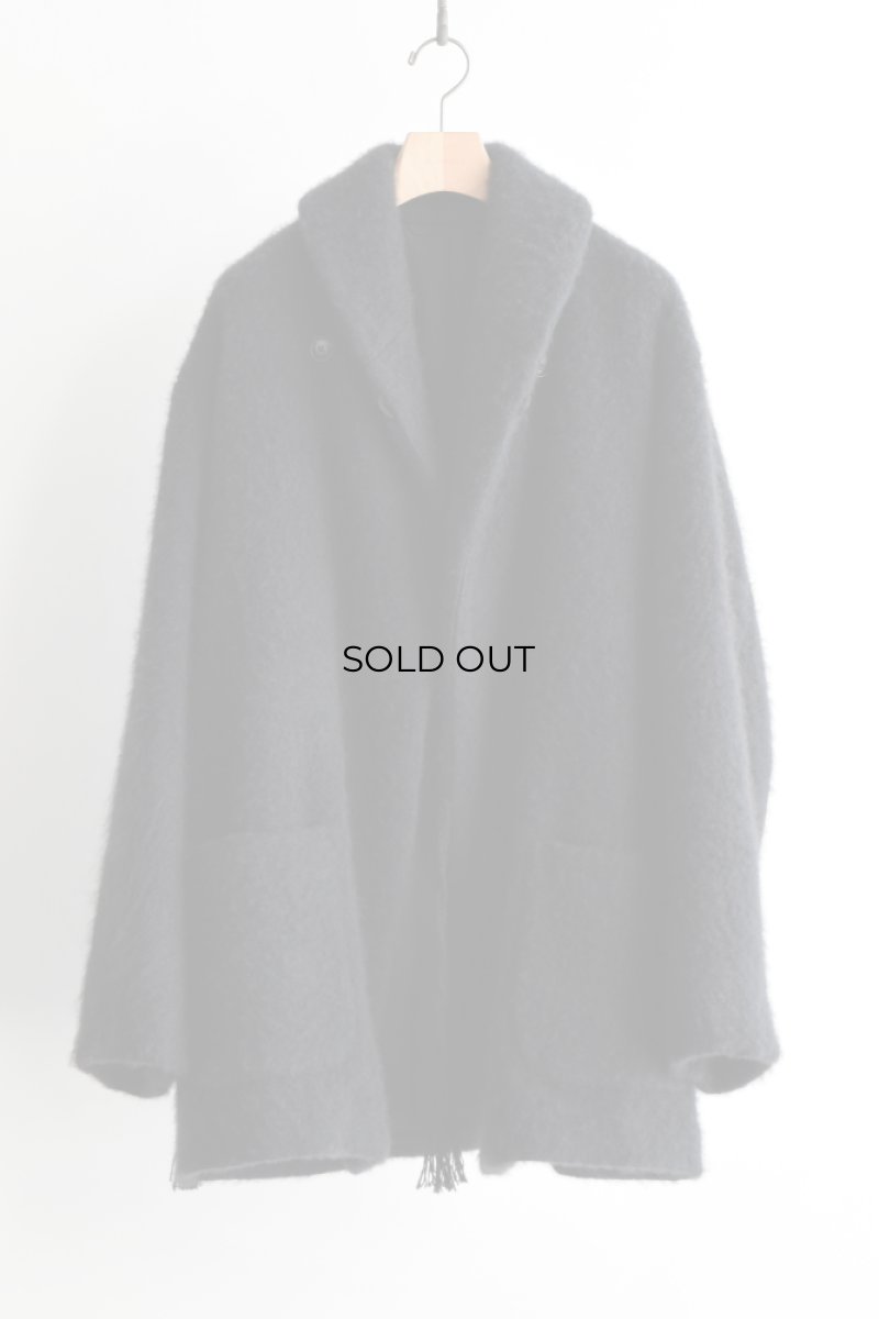 画像6: COMOLI (コモリ) カシミヤ ショールカラーコート [BLACK] (6)