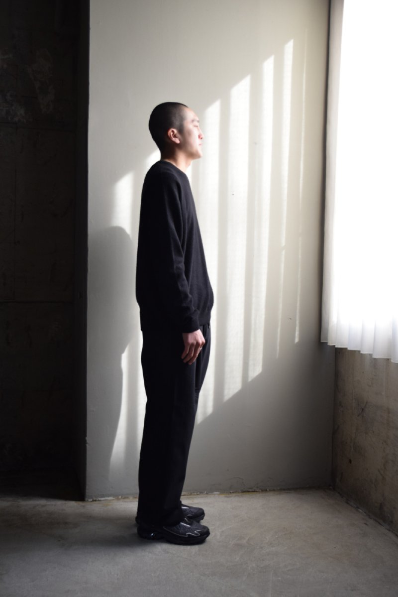 画像1: MARKAWARE (マーカウェア) ORGANIC COTTON SURVIVAL CLOTH DOUBLE PLEATED EASY TROUSERS [BLACK]