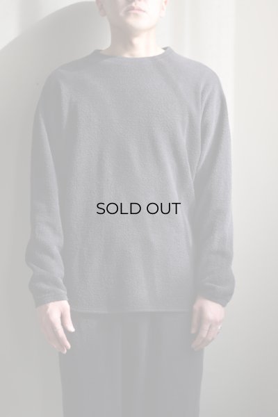 COMOLI (コモリ) フリース クルーネック [FADE BLACK]