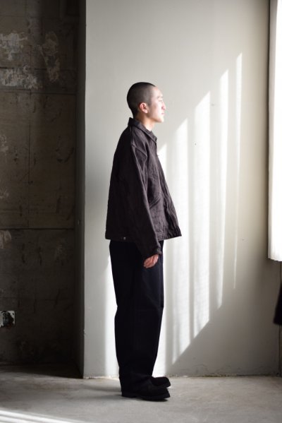 画像1: COMOLI (コモリ) ヘンプダック ジップショートジャケット [BROWN]