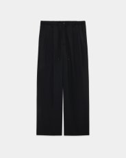 画像5: MARKAWARE (マーカウェア) ORGANIC WOOL 2/80 TROPICAL DOUBLE PLEATED EASY TROUSERS [BLACK]  (5)