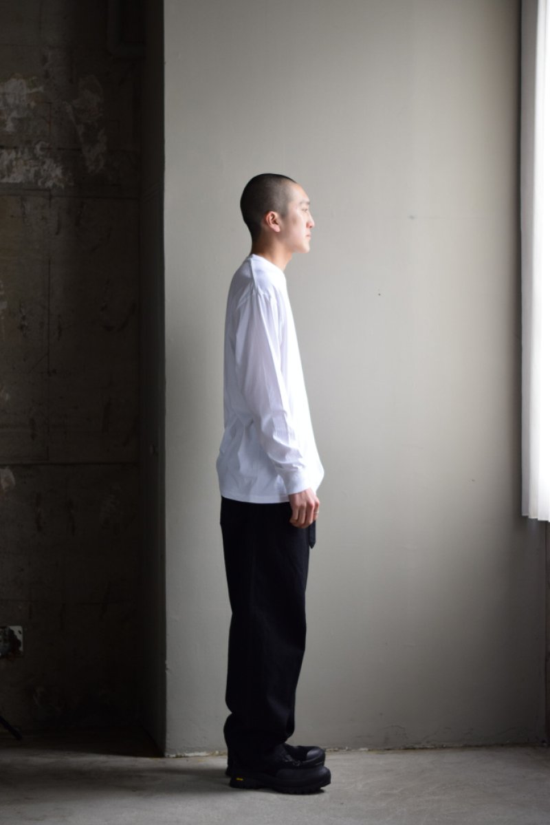 画像1: COMOLI (コモリ) コットンジャージ 長袖Tシャツ [WHITE]